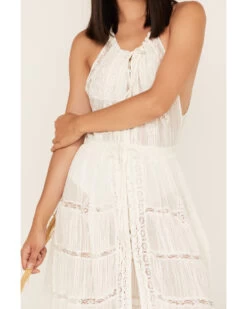 Free People Women's Dolly Ruffle Lace Bodysuit Dress -Cowboy Pradise 2000374758 103 P3