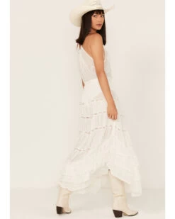 Free People Women's Dolly Ruffle Lace Bodysuit Dress -Cowboy Pradise 2000374758 103 P4