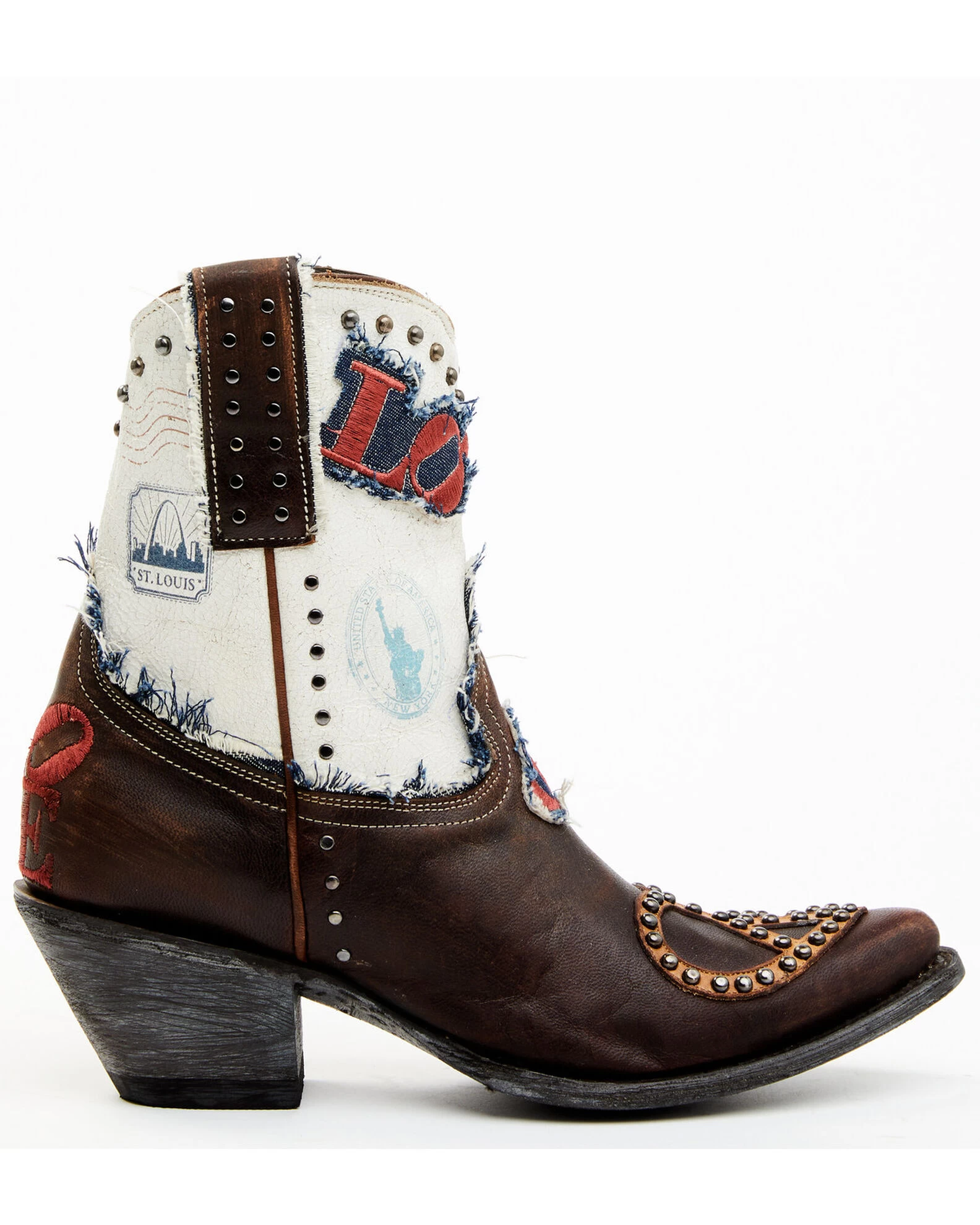 Yippee Ki Yay By Old Gringo Women's Love & Peace Studded Fashion Leather Booties - Pointed Toe 2 Yippee Ki Yay By Old Gringo Women's Love & Peace Studded Fashion Leather Booties - Pointed Toe - Image 2