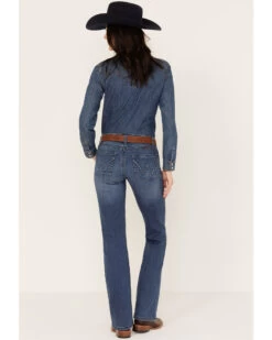 Wrangler Women's Medium Wash Mid Rise Q-Baby Bootcut Ultimate Riding Jeans -Cowboy Pradise 2000375065 400 P3