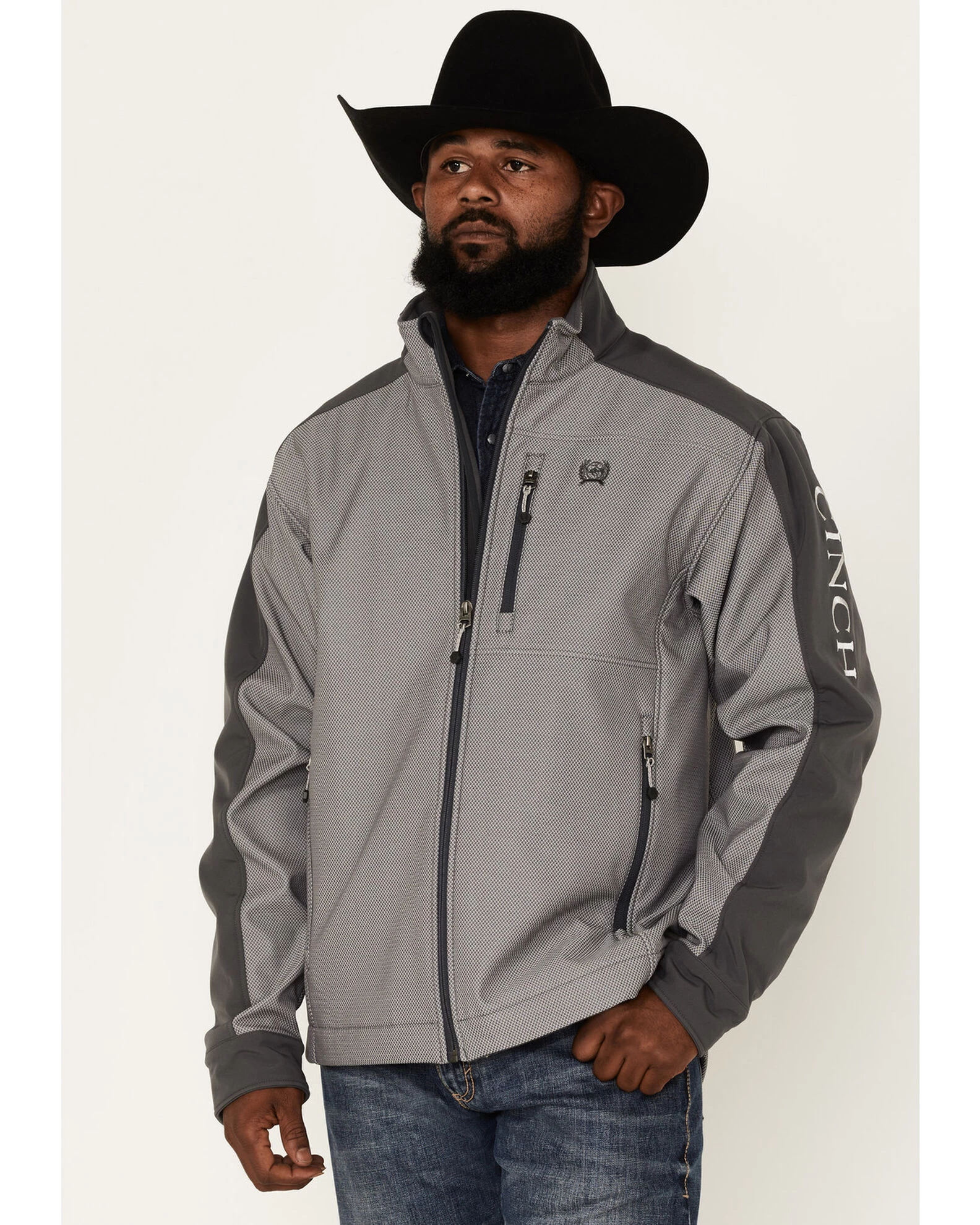 Cinch Men's Textured Logo Softshell Colorblock CC Jacket 1 Cinch Men's Textured Logo Softshell Colorblock CC Jacket