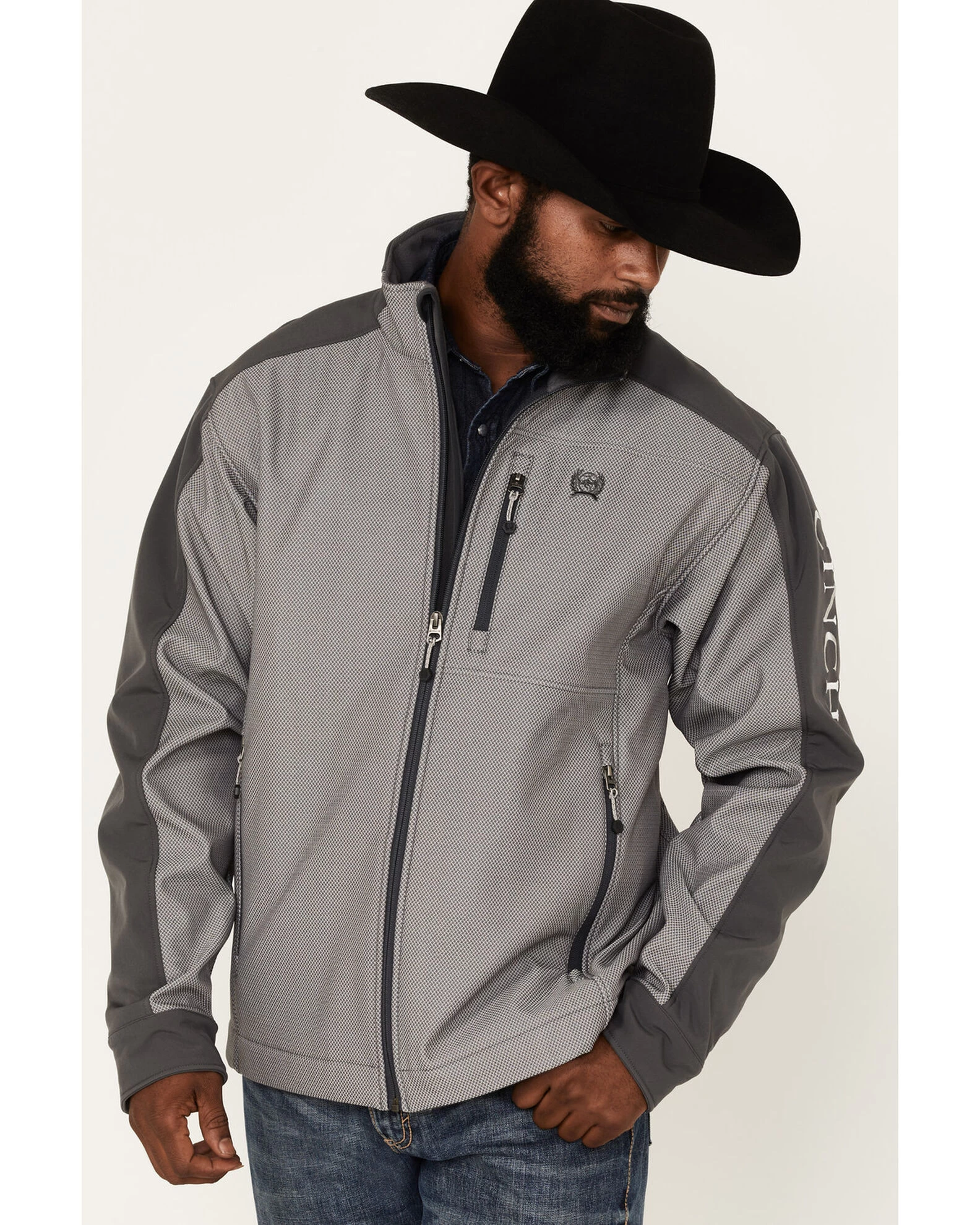 Cinch Men's Textured Logo Softshell Colorblock CC Jacket 2 Cinch Men's Textured Logo Softshell Colorblock CC Jacket - Image 2