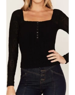 Idyllwind Women's Smocked Lace Long Sleeve Top 6 Idyllwind Women's Smocked Lace Long Sleeve Top -Cowboy Pradise 2000375286 001 P3