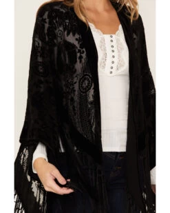 Idyllwind Women's Velvet Floral Fringe Kimono -Cowboy Pradise 2000375290 001 P3