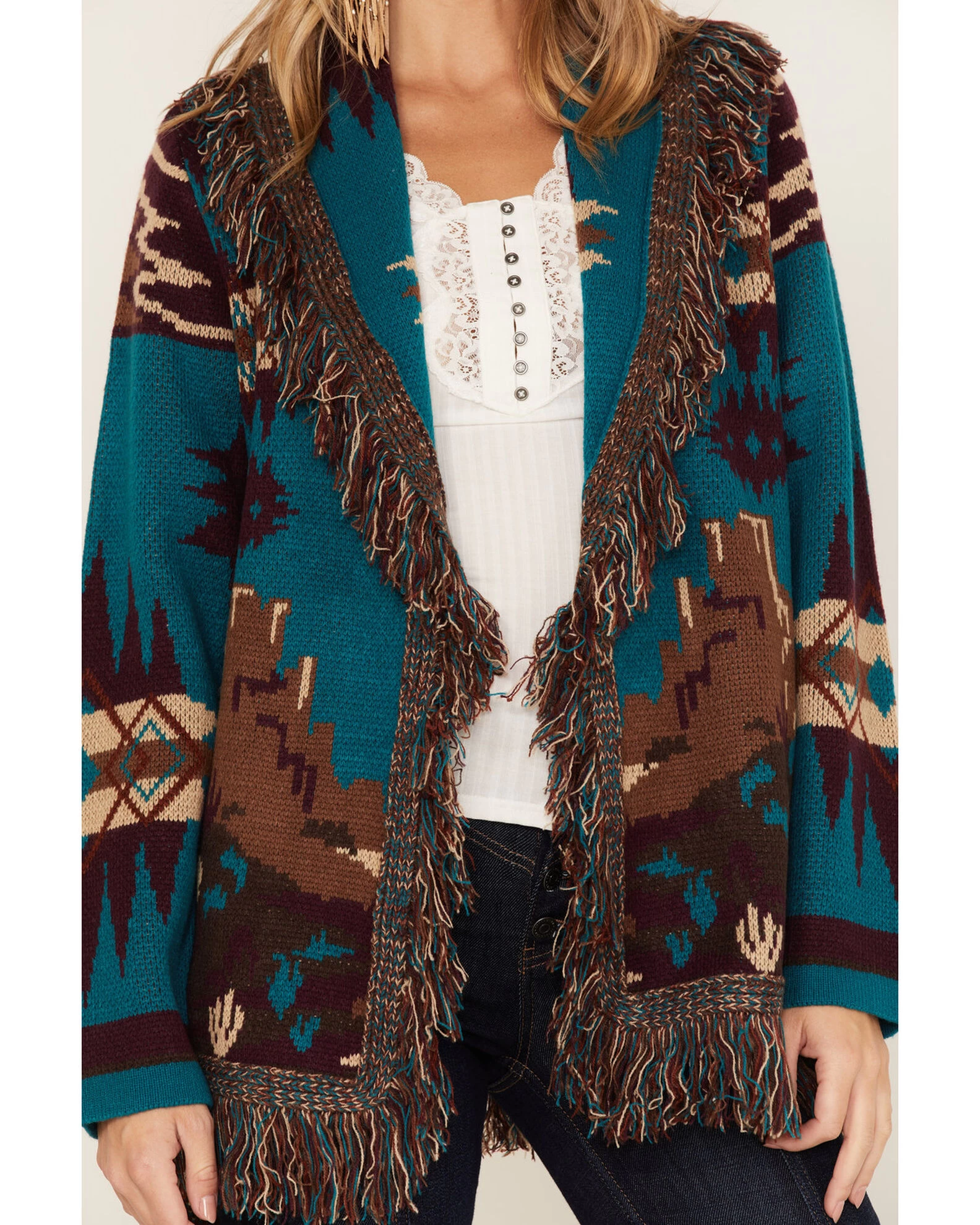 Idyllwind Women's River Run Southwestern Print Belted Cardigan 3 Idyllwind Women's River Run Southwestern Print Belted Cardigan - Image 3