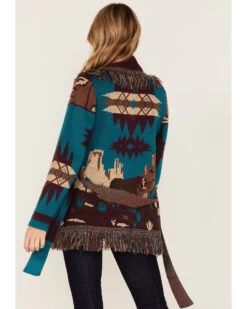 Idyllwind Women's River Run Southwestern Print Belted Cardigan 7 Idyllwind Women's River Run Southwestern Print Belted Cardigan -Cowboy Pradise 2000375293 400 P4