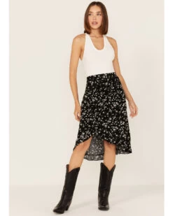 Beyond The Radar Women's Floral Print Midi Skirt