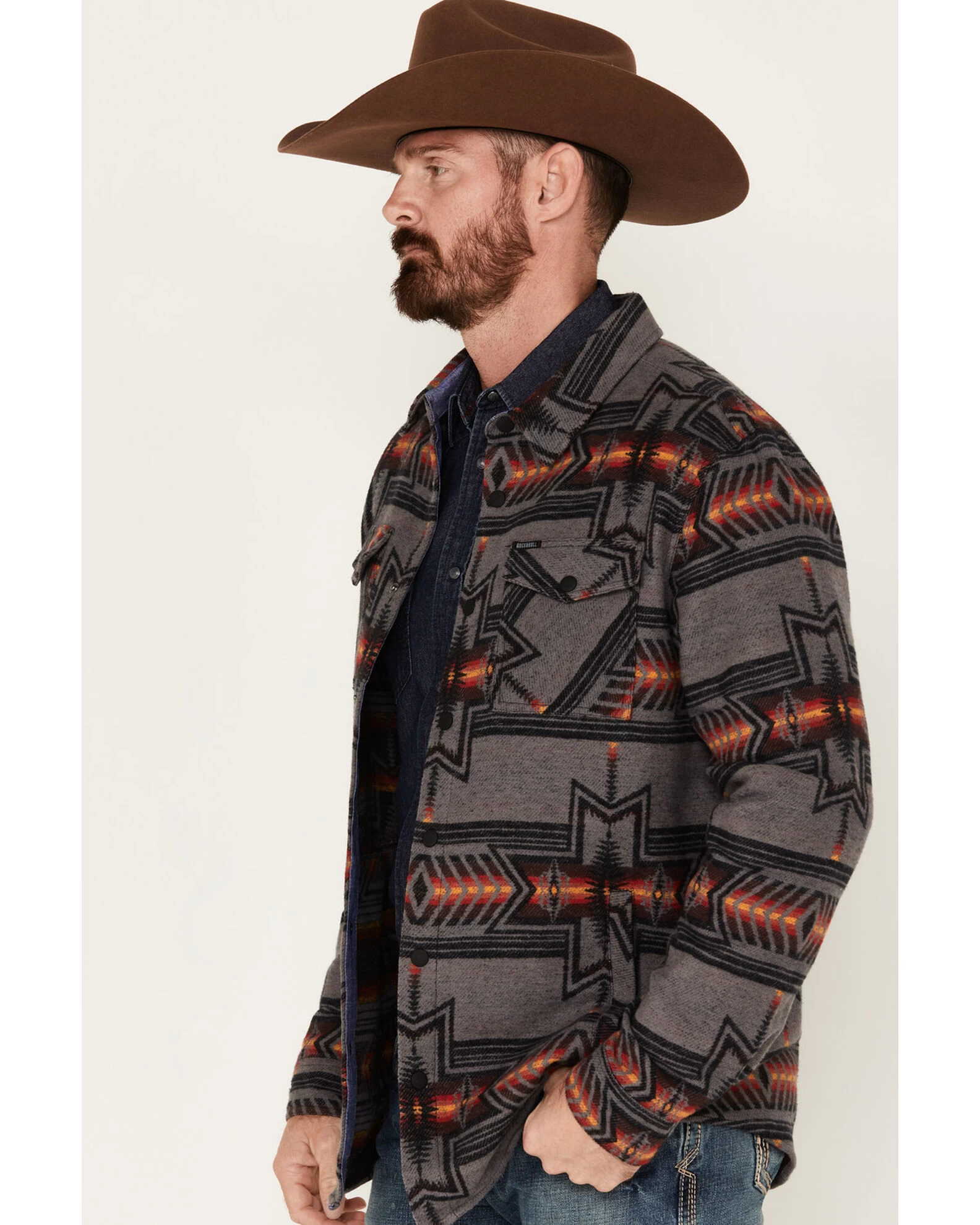 Rock & Roll Denim Men's Southwestern Print Shacket 2 Rock & Roll Denim Men's Southwestern Print Shacket - Image 2