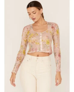 Free People Women's Angelina Floral Print Crop Top