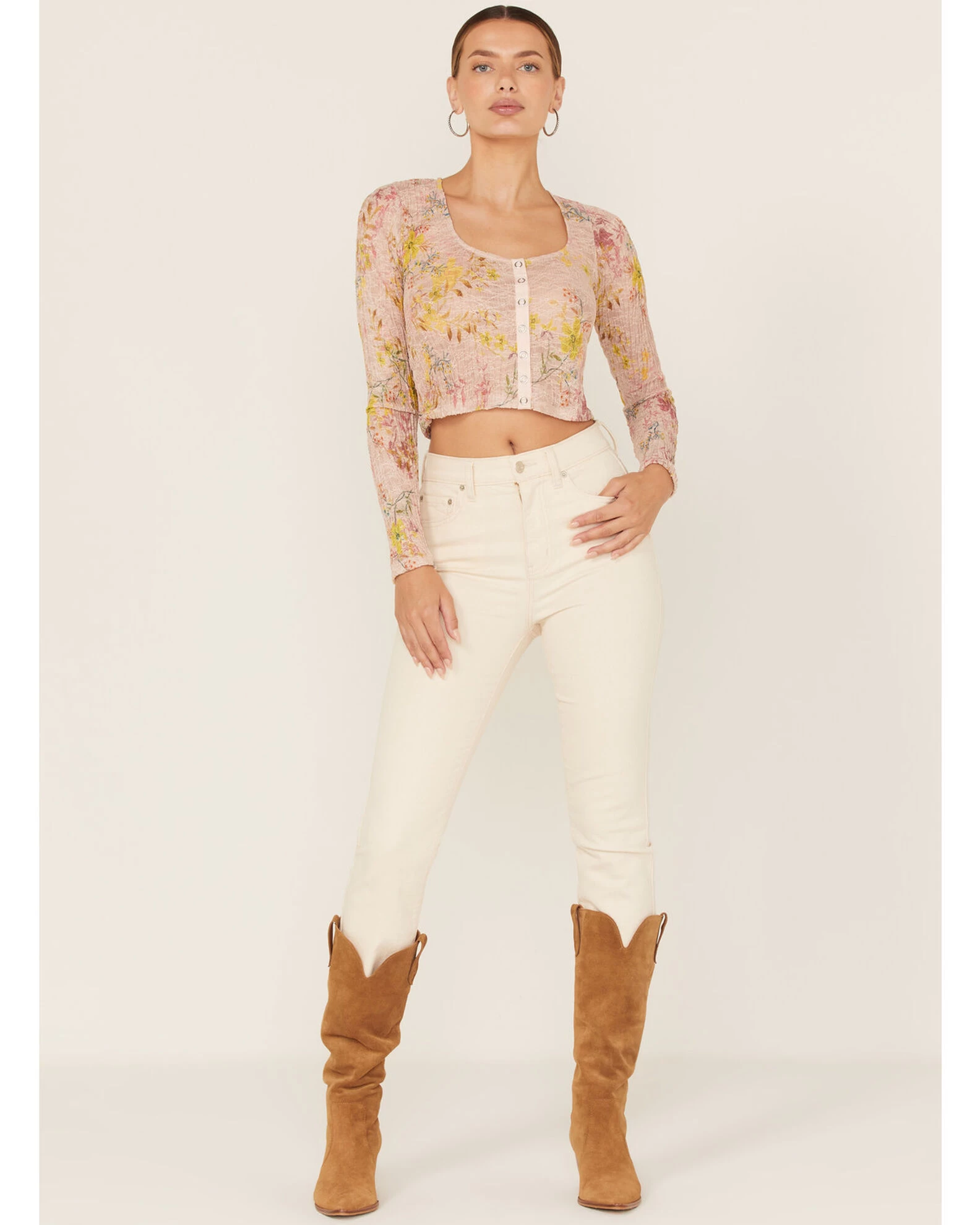 Free People Women's Angelina Floral Print Crop Top 2 Free People Women's Angelina Floral Print Crop Top - Image 2