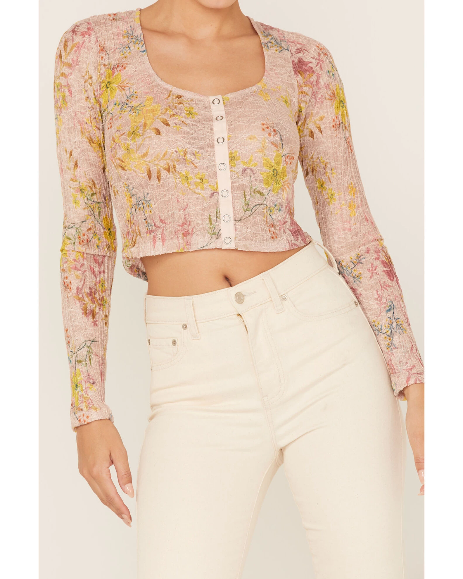 Free People Women's Angelina Floral Print Crop Top 3 Free People Women's Angelina Floral Print Crop Top - Image 3