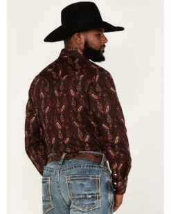 Rock & Roll Denim Paisley Stretch Long Sleeve Snap Shirt -Cowboy Pradise 2000376825 640 P4