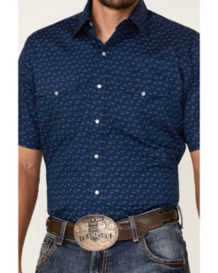Ely Walker Men's Mini Southwestern Print Short Sleeve Pearl Snap Western Shirt   -Cowboy Pradise 2000377391 410 P3