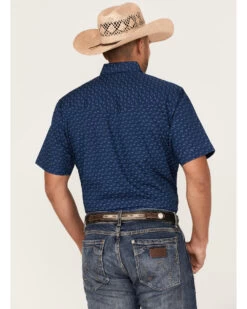 Ely Walker Men's Mini Southwestern Print Short Sleeve Pearl Snap Western Shirt   -Cowboy Pradise 2000377391 410 P4