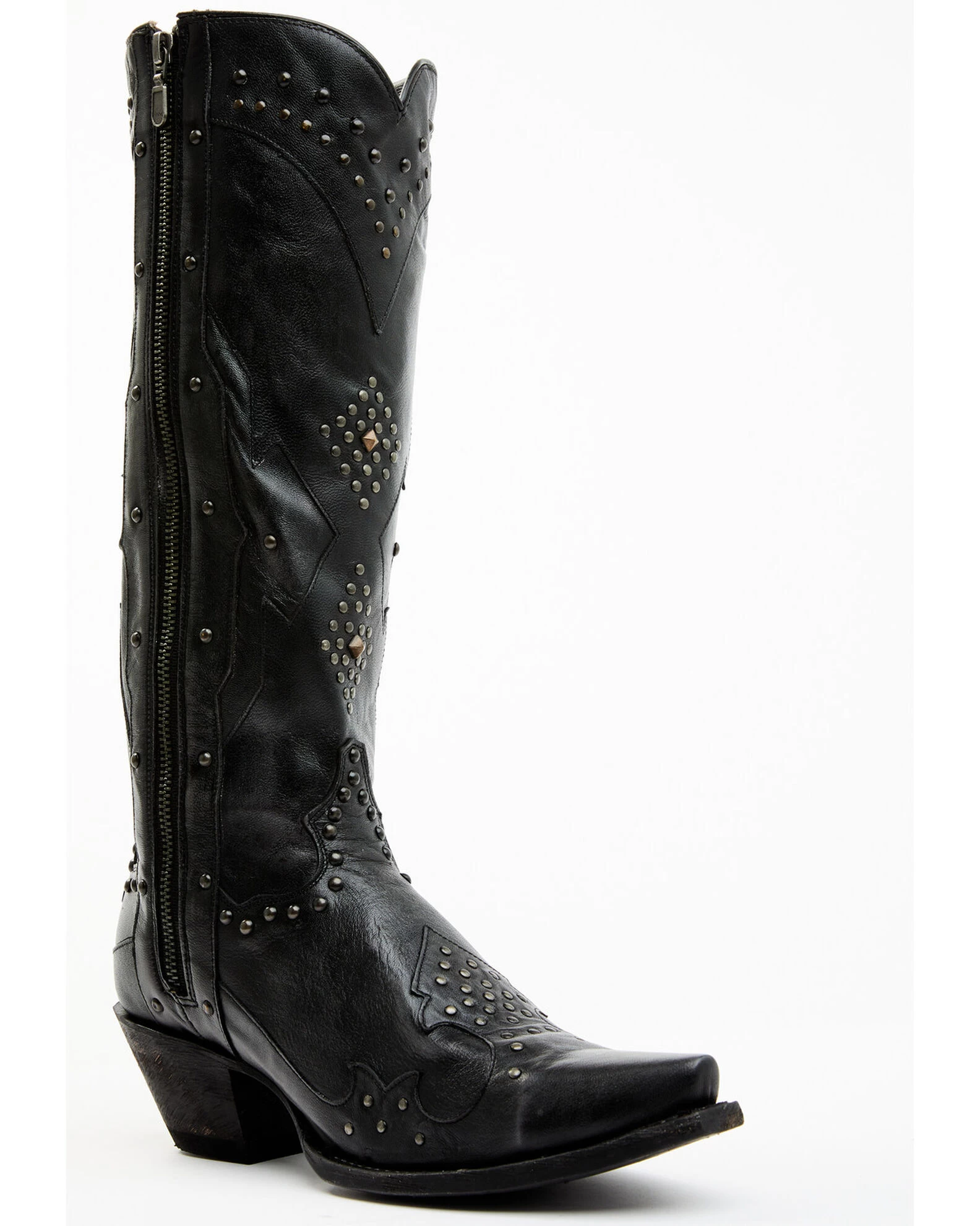 Dan Post Women's Daredevil Studded Tall Western Boots - Snip Toe 1 Dan Post Women's Daredevil Studded Tall Western Boots - Snip Toe