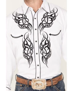 Scully Men's Embroidered Long Sleeve Snap Western Shirt -Cowboy Pradise 2000377899 100 P3