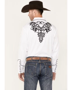 Scully Men's Embroidered Long Sleeve Snap Western Shirt -Cowboy Pradise 2000377899 100 P4