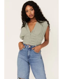 Free People Women's Aria Ruched Corset Crop Top