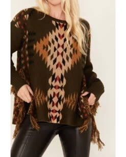 Cotton & Rye Women's Southwestern Print Knit Sweater 6 Cotton & Rye Women's Southwestern Print Knit Sweater -Cowboy Pradise 2000378263 341 P3