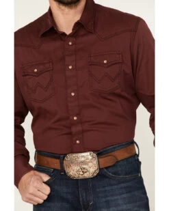 Wrangler Retro Men's Premium Solid Long Sleeve Snap Western Shirt  -Cowboy Pradise 2000378420 646 P3