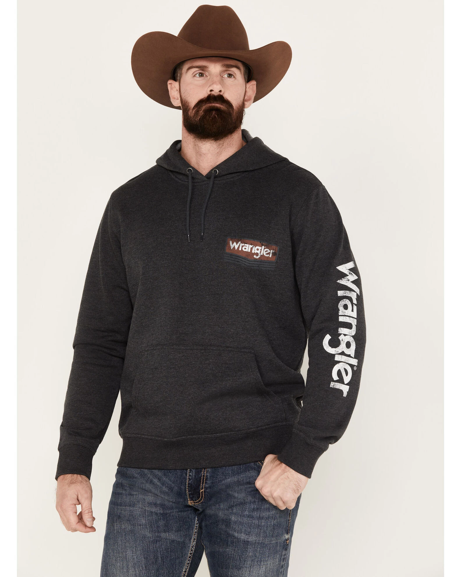 Wrangler Men's Logo Hooded Sweatshirt 1 Wrangler Men's Logo Hooded Sweatshirt