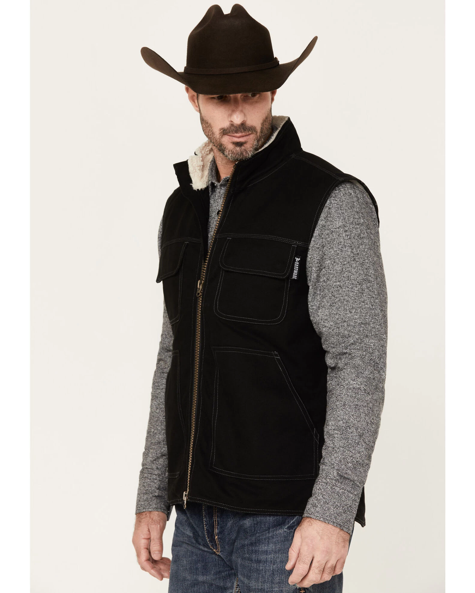 Cowboy Hardware Men's Logo Canvas Solid Workwear Vest 2 Cowboy Hardware Men's Logo Canvas Solid Workwear Vest - Image 2