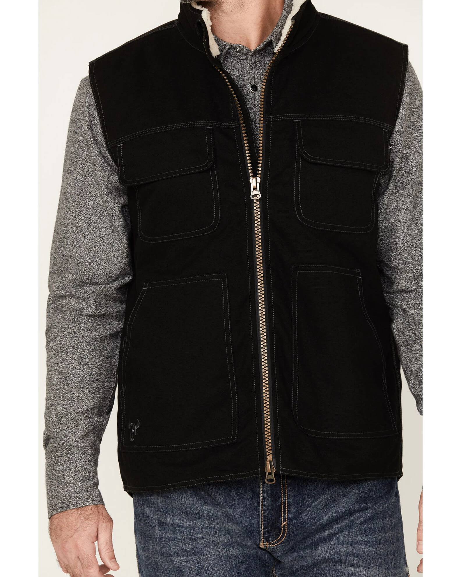 Cowboy Hardware Men's Logo Canvas Solid Workwear Vest 3 Cowboy Hardware Men's Logo Canvas Solid Workwear Vest - Image 3