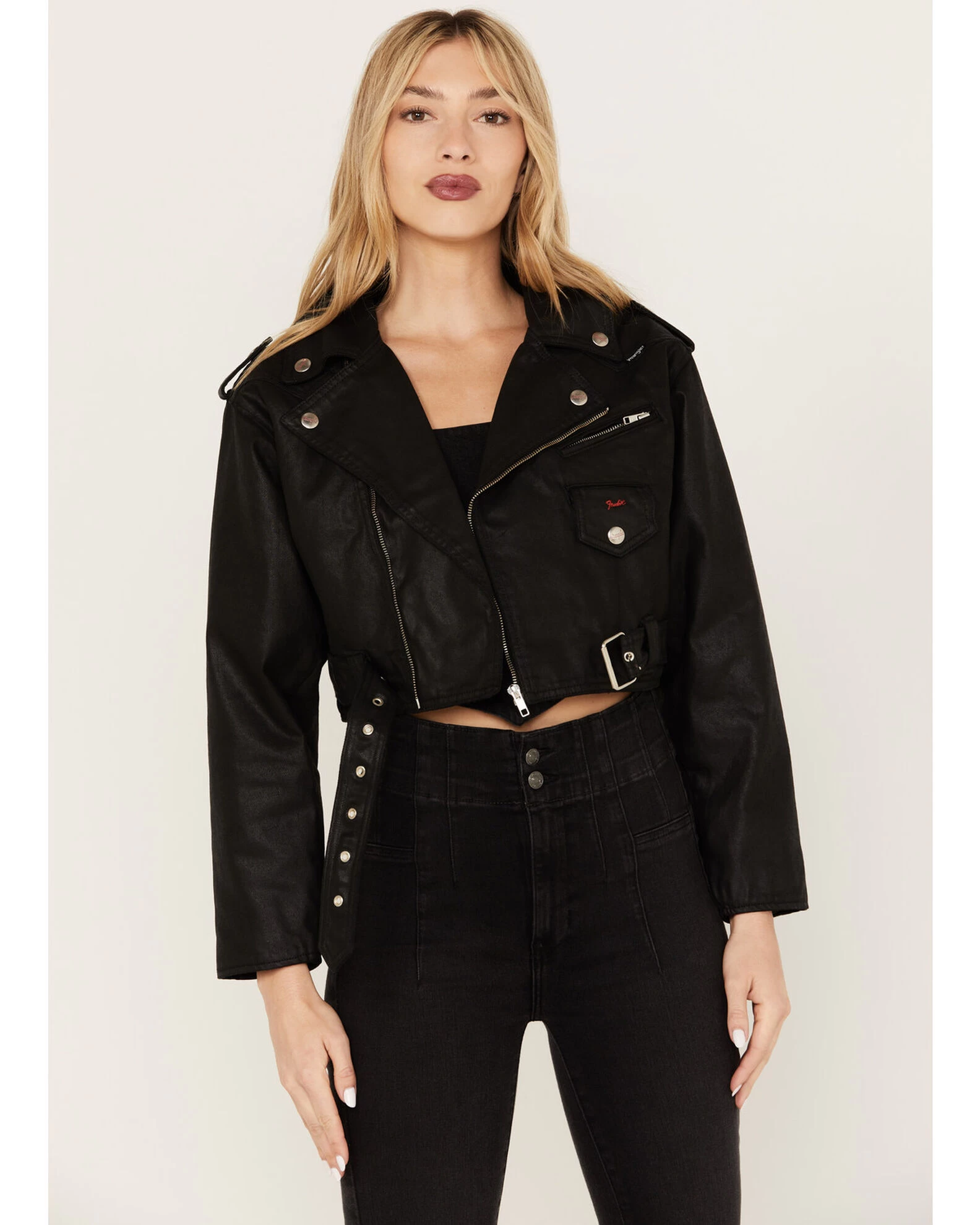 Wrangler X Fender Women's Cropped Moto Jacket 2 Wrangler X Fender Women's Cropped Moto Jacket - Image 2