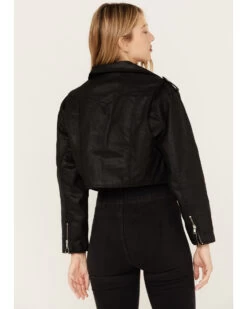 Wrangler X Fender Women's Cropped Moto Jacket 7 Wrangler X Fender Women's Cropped Moto Jacket -Cowboy Pradise 2000379698 001 P4