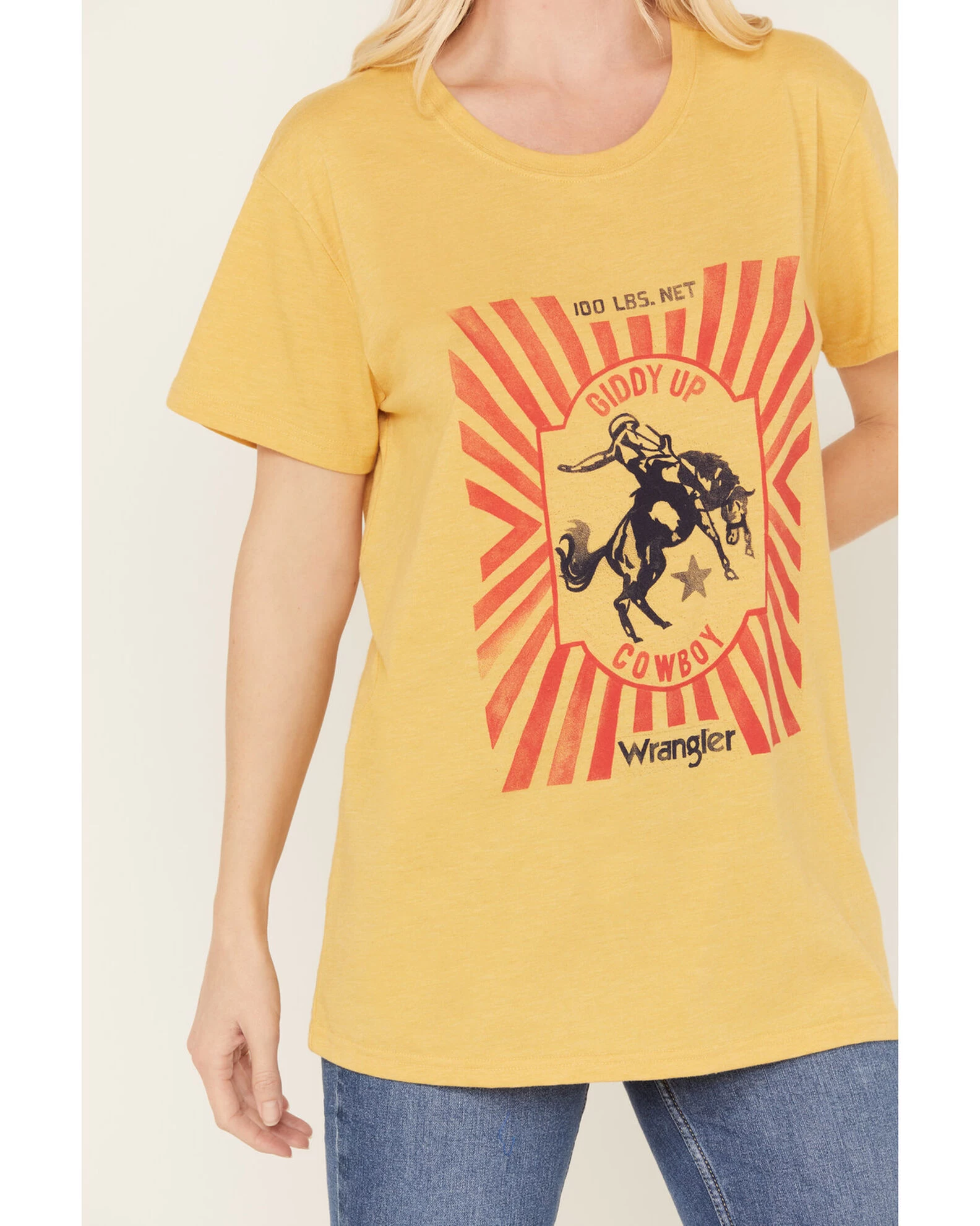 Wrangler Women's Giddy Up Cowboy Short Sleeve Graphic Tee 3 Wrangler Women's Giddy Up Cowboy Short Sleeve Graphic Tee - Image 3