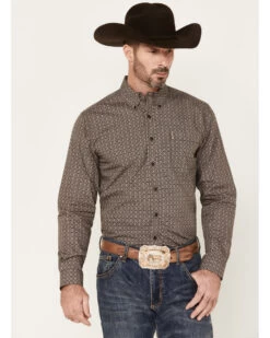 Cinch Men's Modern Fit Geo Print Long Sleeve Button Down Western Shirt