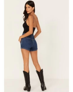 Wrangler Retro Women's Dark Wash High Rise Bareback Denim Shorts -Cowboy Pradise 2000380202 400 P3