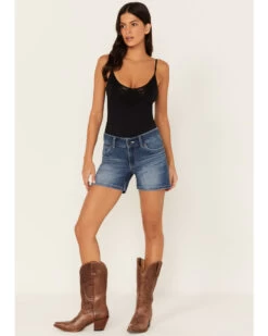 Wrangler Retro Women's Medium Wash Mid Fold Shorts