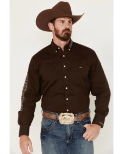 Resistol Men's Enzo Logo Long Sleeve Button Down Shirt