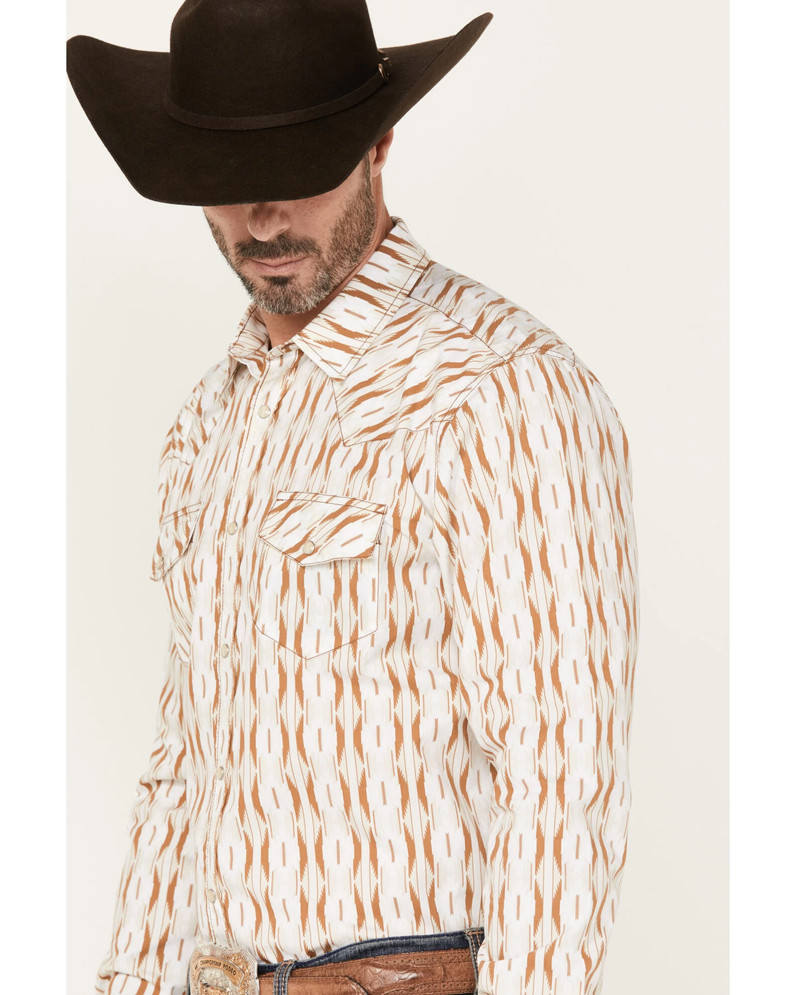 Gibson Men's Old Creek Geo Print Long Sleeve Pearl Snap Western Shirt 2 Gibson Men's Old Creek Geo Print Long Sleeve Pearl Snap Western Shirt - Image 2