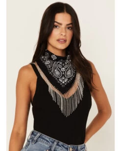 Idyllwind Women's Black Delray Bandana Necklace 