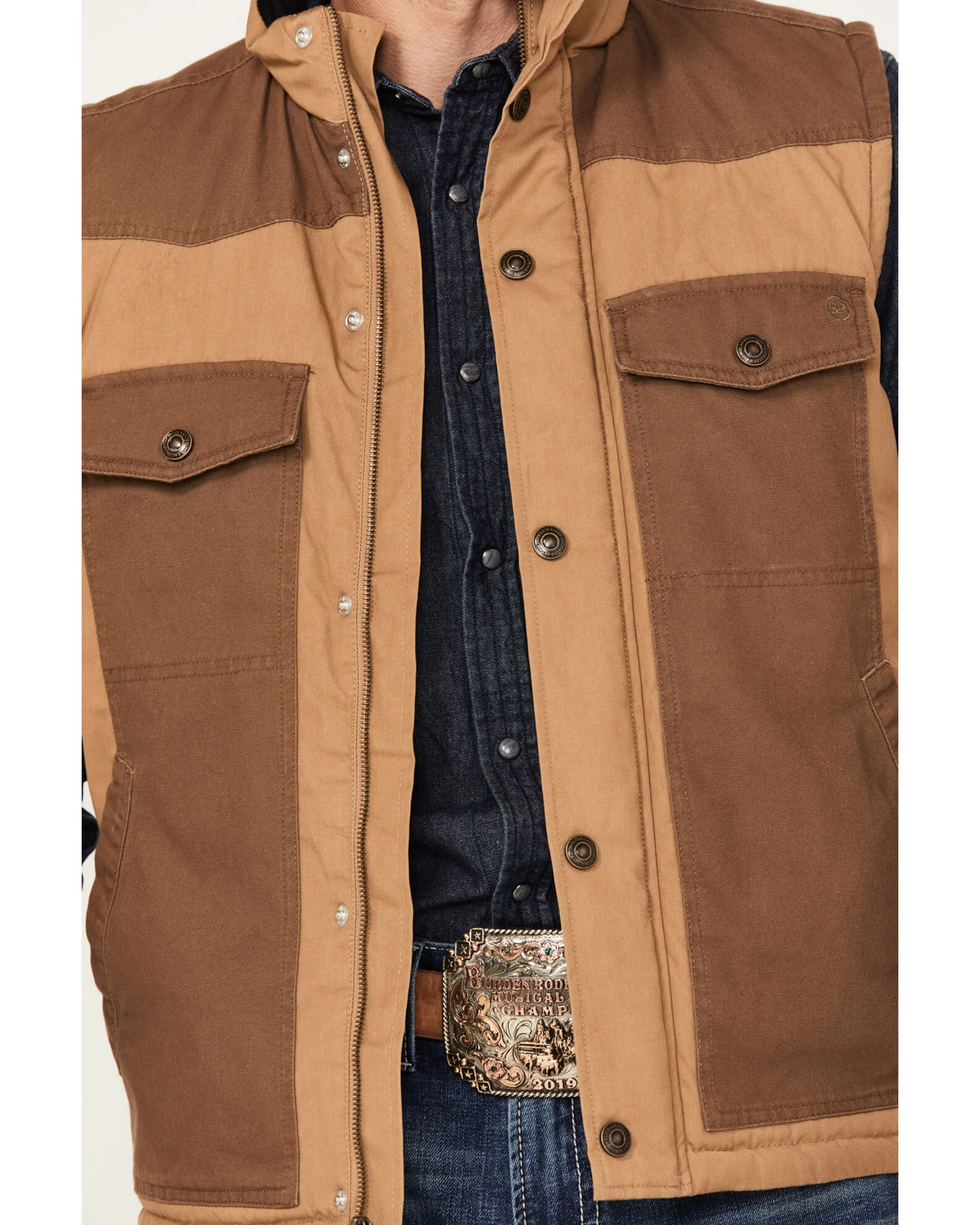 Blue Ranchwear Men's Waxed Canvas Vest 3 Blue Ranchwear Men's Waxed Canvas Vest - Image 3