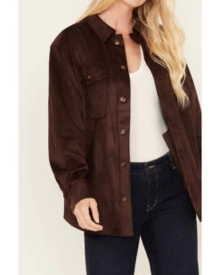 Cleo + Wolf Women's Faux Suede Shacket -Cowboy Pradise 2000380771 240 P3