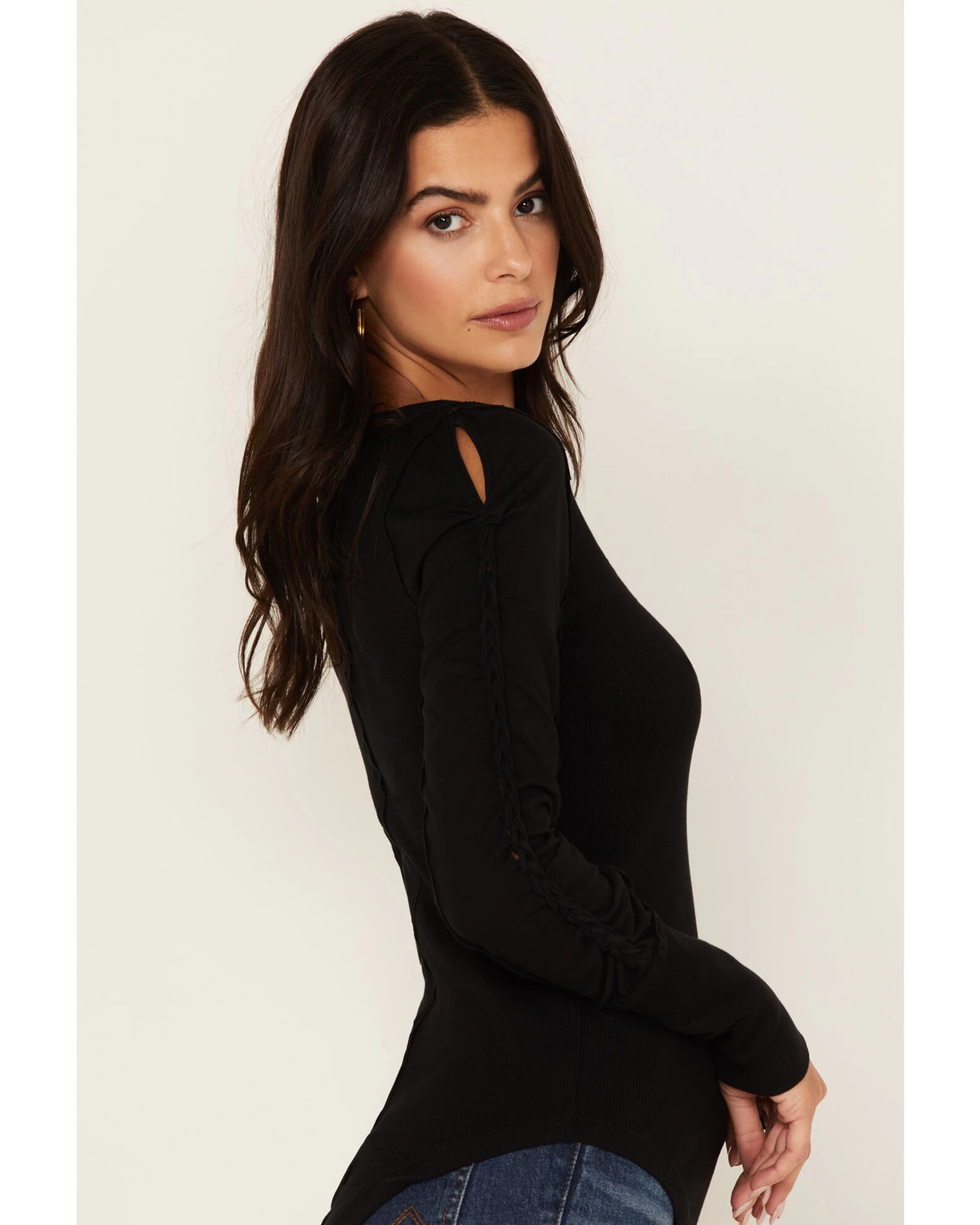 Free People Women's Daisy Chain Cuff Knit Long Sleeve Top 2 Free People Women's Daisy Chain Cuff Knit Long Sleeve Top - Image 2