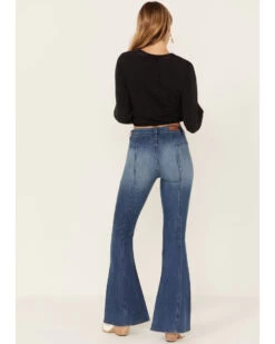 Shyanne Women's Medium Wash High Rise Eden Stretch Flare Jeans -Cowboy Pradise 2000381363 414 P3