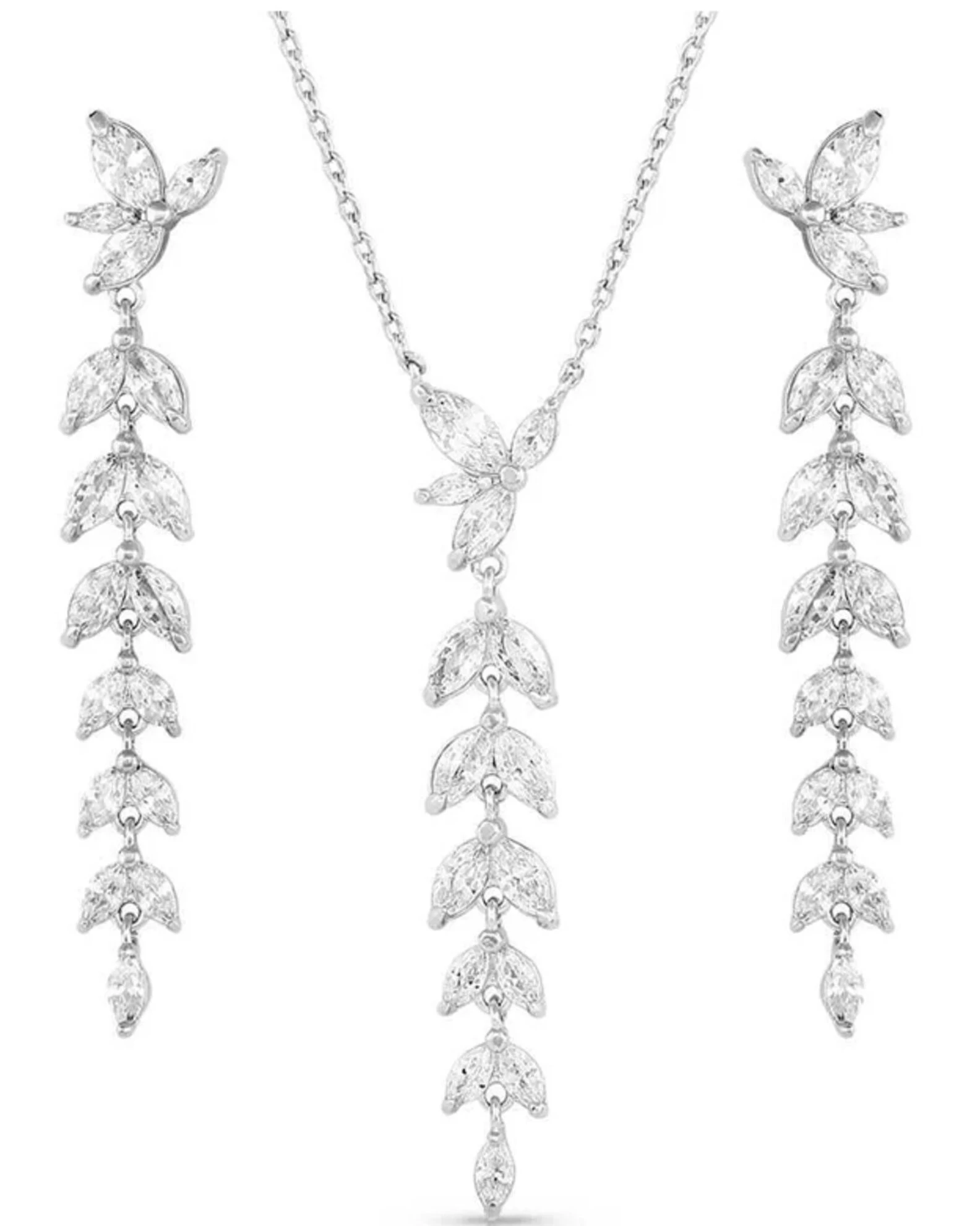 Montana Silversmiths Women's Woodbine Falls Crystal Jewelry Earrings & Necklace Set 1 Montana Silversmiths Women's Woodbine Falls Crystal Jewelry Earrings & Necklace Set