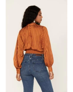 Flying Tomato Women's Shadow Stripe Top -Cowboy Pradise 2000381463 220 P4