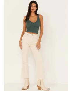 Cleo + Wolf Women's Mid Rise Flare Corduroy Pants 