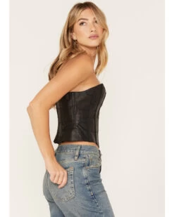 Understated Leather Women's Vixen Boned Leather Patched Corset -Cowboy Pradise 2000381557 001 P3