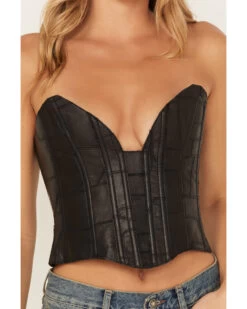 Understated Leather Women's Vixen Boned Leather Patched Corset -Cowboy Pradise 2000381557 001 P4