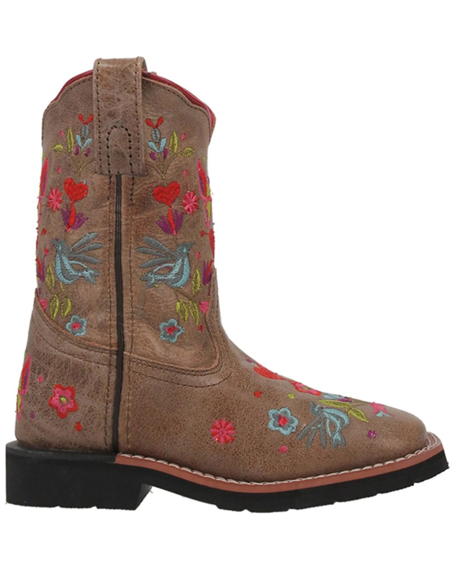 Dan Post Girls' Embroidered Western Boots - Broad Square Toe 2 Dan Post Girls' Embroidered Western Boots - Broad Square Toe - Image 2