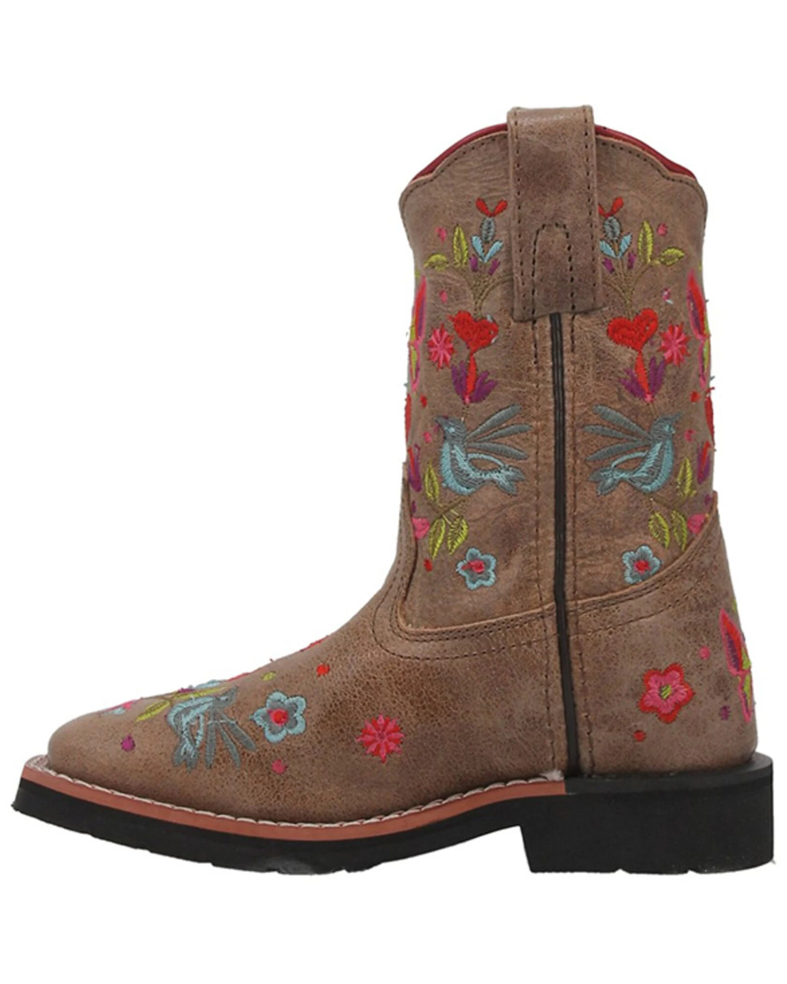 Dan Post Girls' Embroidered Western Boots - Broad Square Toe 3 Dan Post Girls' Embroidered Western Boots - Broad Square Toe - Image 3