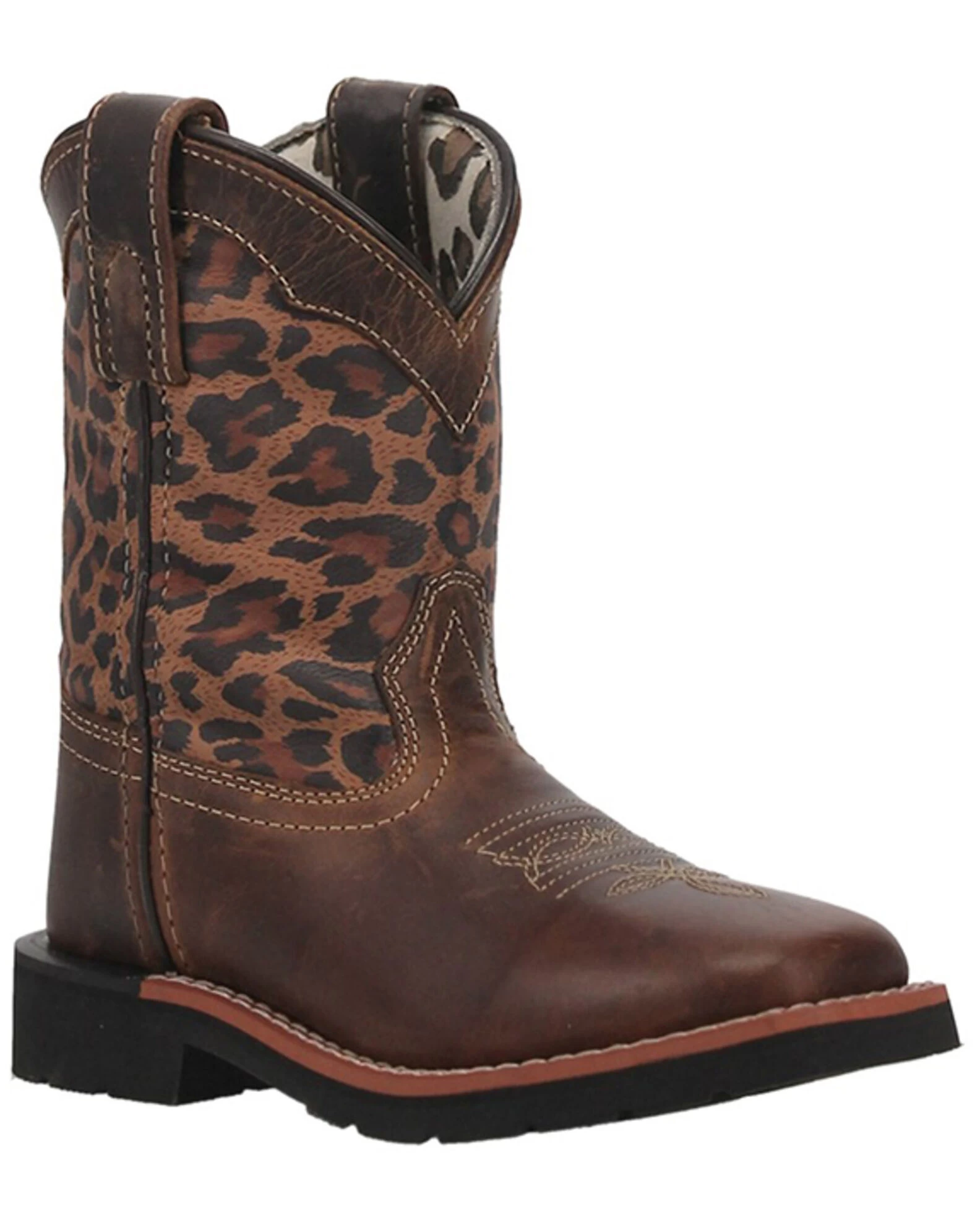 Dan Post Toddler Girls' Leopard Print Western Boots - Broad Square Toe 1 Dan Post Toddler Girls' Leopard Print Western Boots - Broad Square Toe