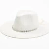 Nikki Beach Women's White Krystal Australian Toyo Fedora Hat