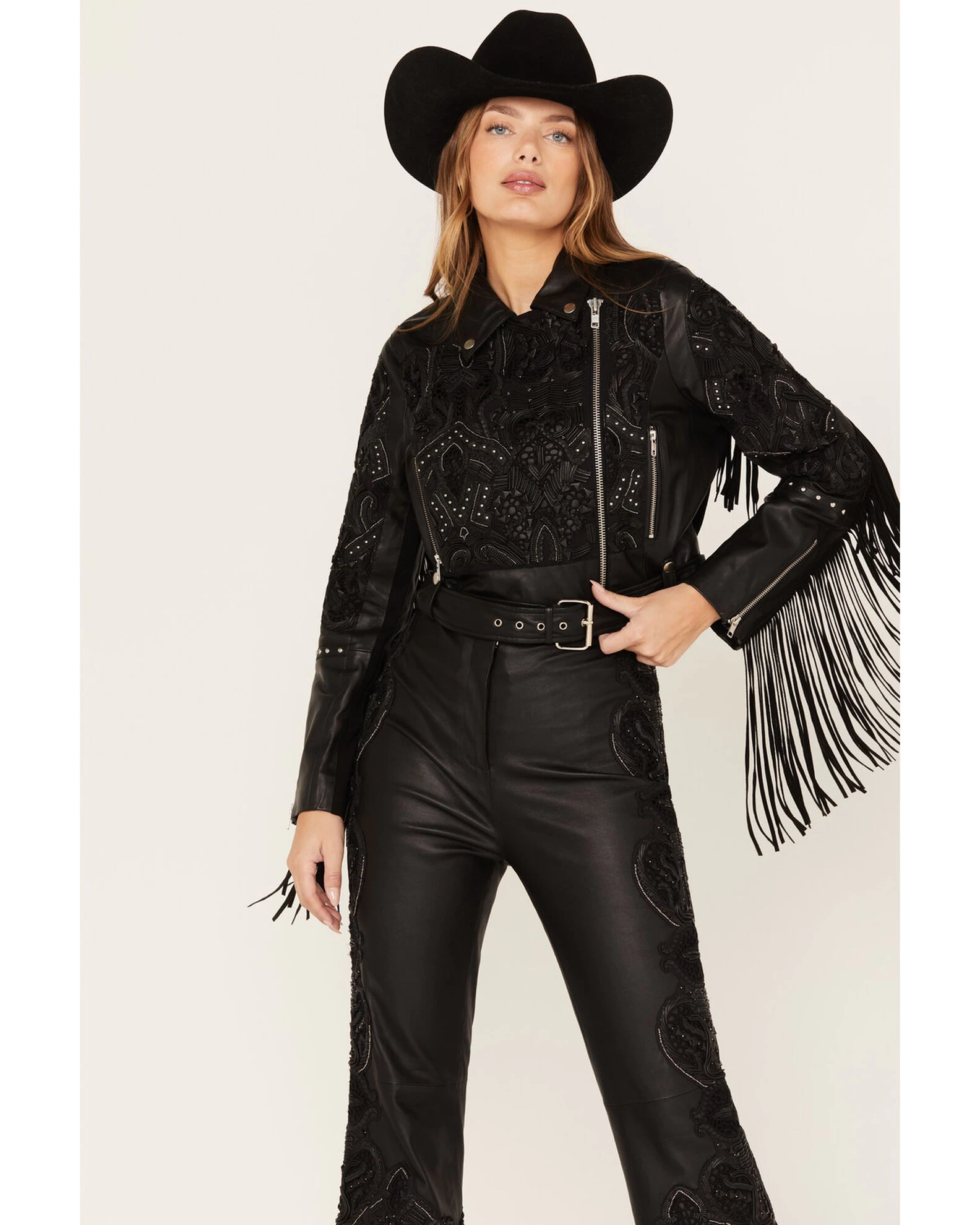 Wonderwest Women's Studded Leather Moto Jacket 2 Wonderwest Women's Studded Leather Moto Jacket - Image 2